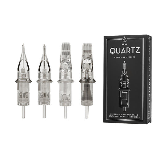 20pcs Quartz Cartridge Needles (Bugpin Curved Magnum #10-0.30) — Box of 20