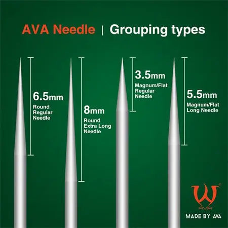 AVA AQUA Cartridge Needles 10pcs - Round Liners Extra Long Taper